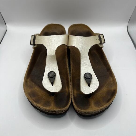 Birkenstock Gizeh Graceful Pearl White Thong Sandals Womens EU40/US9 Leather - Picture 3 of 9
